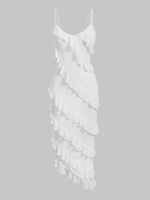 MOD Ruffle Trim Asymmetrical Hem Cami Dress